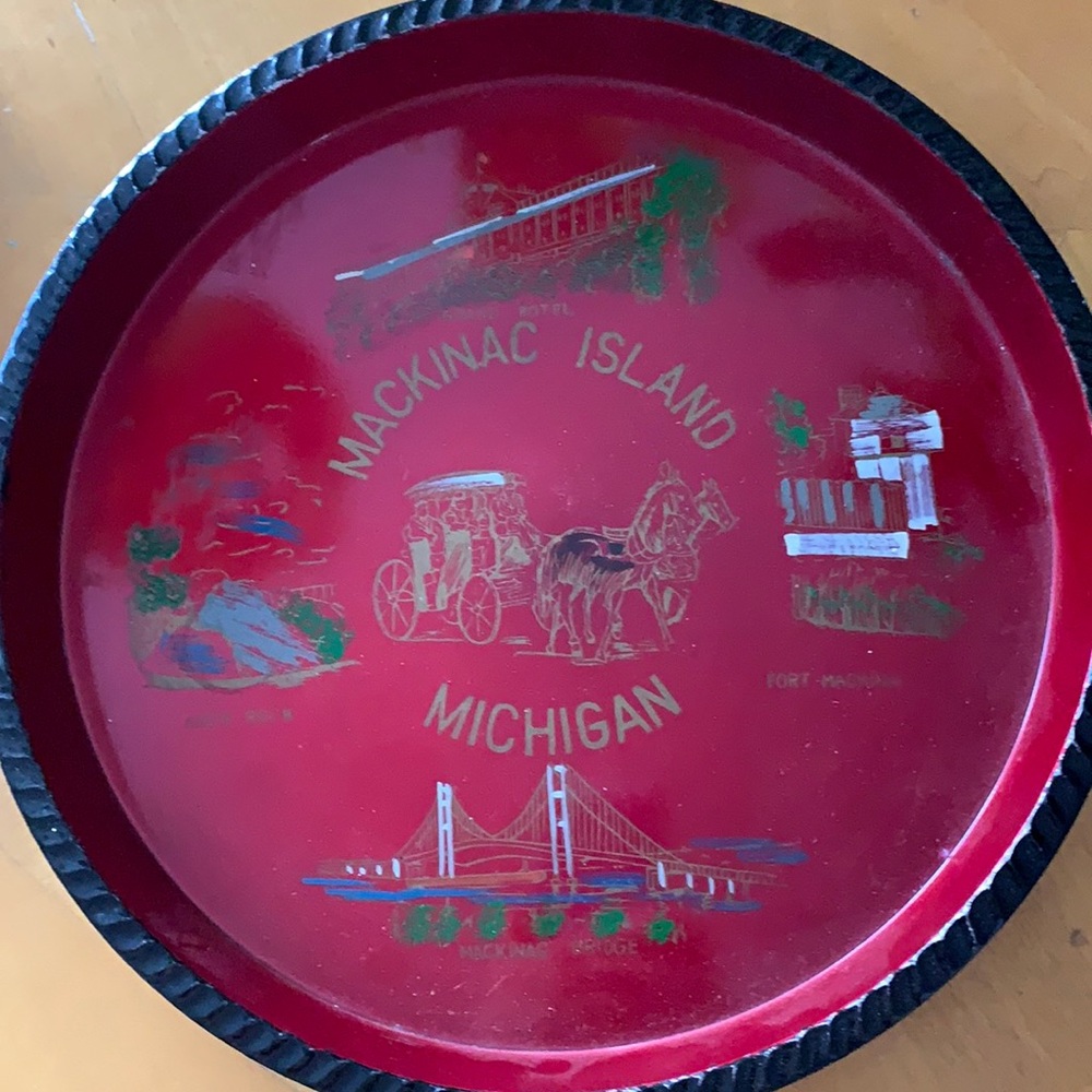 Mackinac island Michigan vintage tray